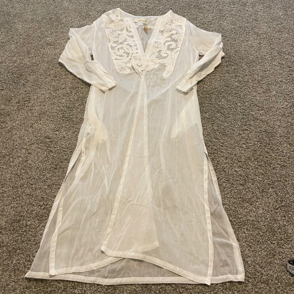 Lila Eugenie Other - Lila‎ Eugenie Silk Cotton Beach Cover Up Dress White Bridal Wedding Girly Dainty